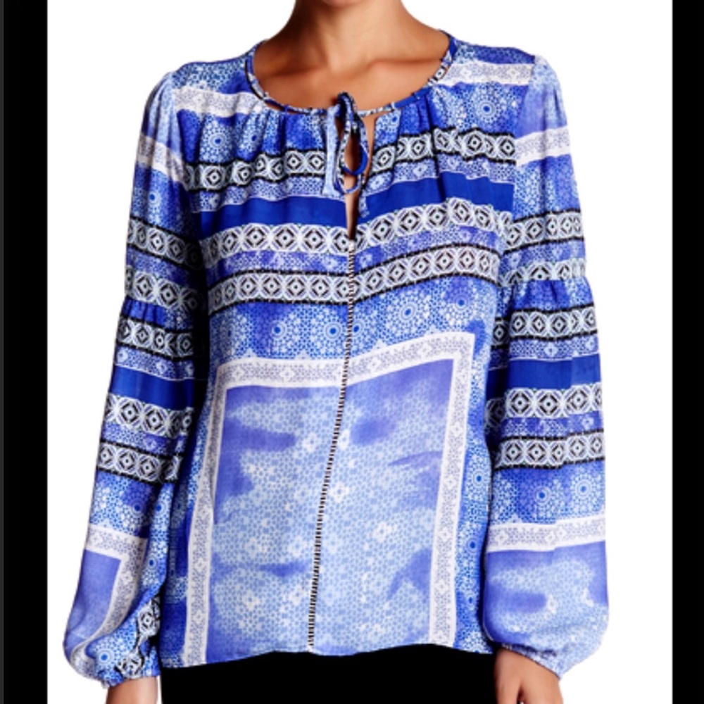 Like NEW Parker Baloon Sleeve Loose Fit Floral geometric pattern Top S